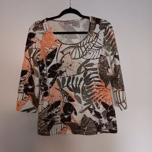 Chico's Women's 3/4 Sleeve‎ Top Blouse Size 1/Small